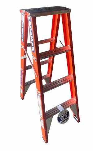 Ladamax Fibreglass 150kg Double Sided Ladder 4Ft - (1.2m) - Aust Made  FDS042 - "MEGA" LADDER SALE