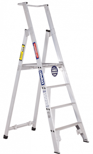 Ladamax 150KG 4 Step Platform Ladder (G) - 4" (1.2m) - Aust Made  PS7/4G - "MEGA" LADDER SALE