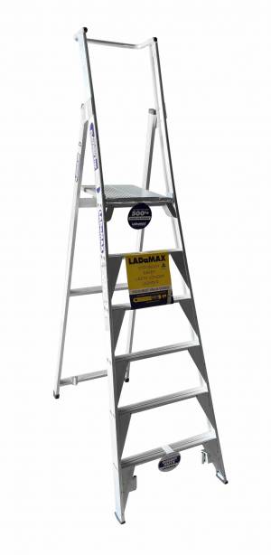 Ladamax 150KG 6 Step Platform Ladder (G) - (1.8m) Aust Made  PS9/6G - "MEGA" LADDER SALE