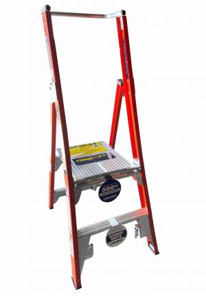 Ladamax 150KG 3 Step Fibreglass Platform Ladder (G) - 3" (0.9m) Aust Made  FPS6/3G - "MEGA" LADDER SALE