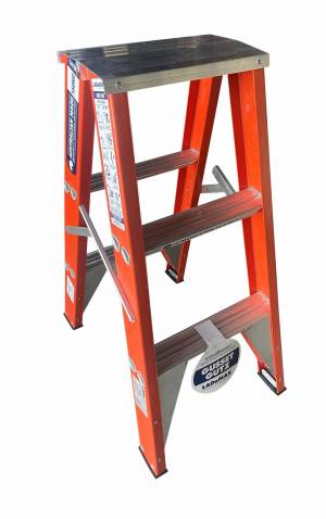Ladamax Fibreglass 150kg Double Sided Ladder 3Ft - (0.9m)- Aust Made  FDS032 - "MEGA" LADDER SALE