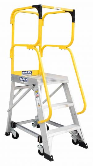 Bailey 0.9m 150kg Aluminium Order Picker 3 Step Ladder - MK3 FS13874 - BAILEY "BONANZA" SALE
