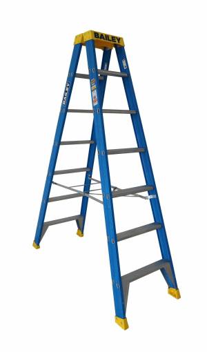 BAILEY Professional Punchlock Fibreglass Double Sided Step Ladder 7ft 2.1m - FS13981 - BAILEY "BONANZA" SALE