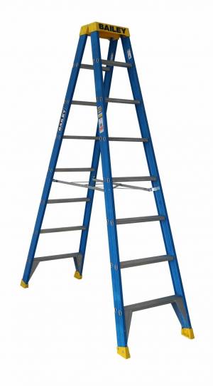 BAILEY Professional Punchlock Fibreglass Double Sided Step Ladder 8ft 2.4m -FS13982- BAILEY "BONANZA" SALE