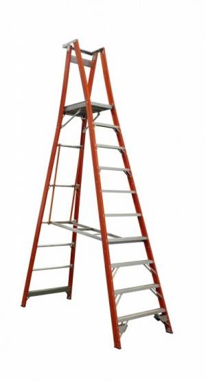 Indalex Pro Series Fibreglass Platform Ladder 10 Step (3.0m) 150KG Rated PROPF13/10 - "MEGA" LADDER SALE