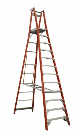 Indalex Pro Series Fibreglass Platform Ladder 12 Step (3.6m) 150KG Rated  PROPF15/12 - "MEGA" LADDER SALE