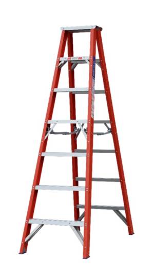 Indalex Pro Series Fibreglass Double Sided Step Ladders 7ft 2.1m - 180kg Rated - PROSF7D - "MEGA" LADDER SALE