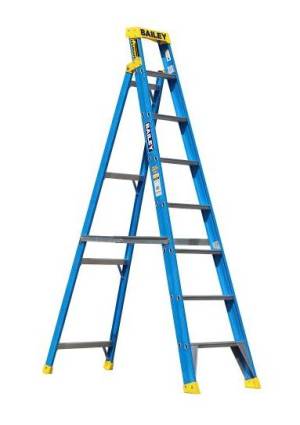 BAILEY Pro Punchlock Lean Safe Fibreglass Single Sided Step Ladder 8ft 2.4m FS13974 - BAILEY "BONANZA" SALE