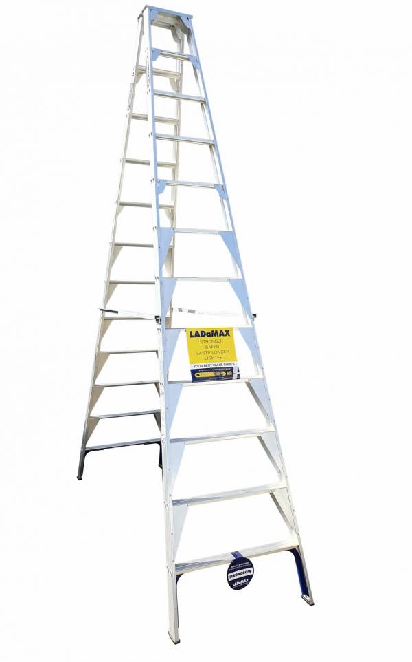 Ladamax Aluminium 150kg Double Sided Ladder - 12Ft (3.6m) | Ladamax Aluminium 150kg Double Sided Ladder - 12Ft (3.6m) | Ladamax Aluminium 150kg Double Sided Ladder - 12Ft (3.6m)