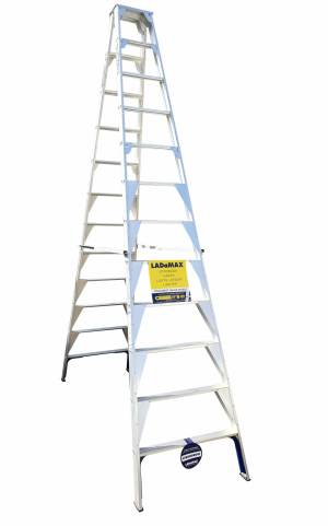 Ladamax Aluminium 150kg Double Sided Ladder - 16Ft (4.8m) | Ladamax Aluminium 150kg Double Sided Ladder - 16Ft (4.8m) | Ladamax Aluminium 150kg Double Sided Ladder - 16Ft (4.8m)
