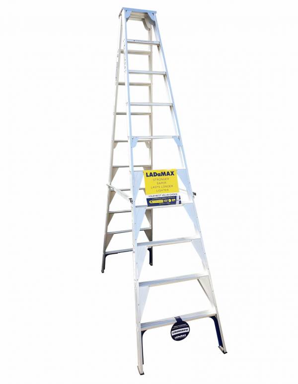 Ladamax Aluminium 150kg Double Sided Ladder - 10Ft (3m) | Ladamax Aluminium 150kg Double Sided Ladder - 10Ft (3m) | Ladamax Aluminium 150kg Double Sided Ladder - 10Ft (3m)