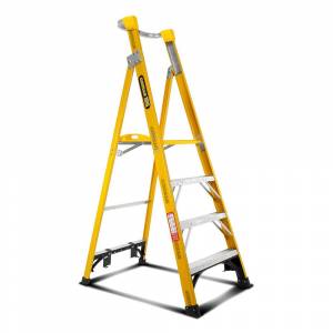 Gorilla FPL004-I 4-Step 1.2m 150kg Fibreglass Industrial Platform Ladder