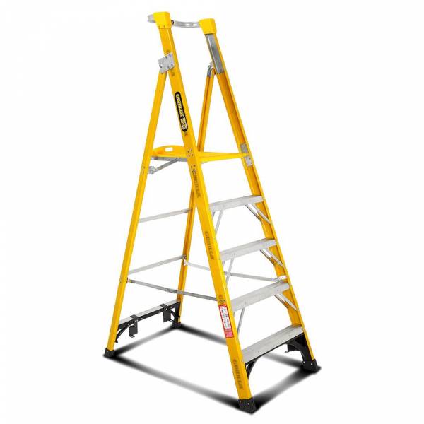 Gorilla FPL005-I 5-Step 1.5m 150kg Fibreglass Industrial Platform Ladder