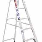 A light weight yet rigid step ladder | ‘Rock Solid’ full gusset base brace system | Swagelock style is stronger in twist than riveted ladder