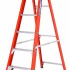 Ladamax Fibreglass 150kg Single Sided Ladder - 6 " (1.8m) | Swagelock style is stronger in twist than riveted ladder | Gusset Brace ‘Rock Solid’ full gusset base brace system