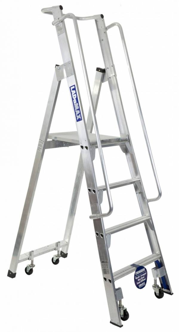 Ladamax "Stock-Mate" Platform Ladder 150kg Rated (Aluminium) | Ladamax "Stock-Mate" Platform Ladder 150kg Rated (Aluminium) | Ladamax "Stock-Mate" Platform Ladder 150kg Rated (Aluminium) | Castors - Set of 4 (Optional Extra)