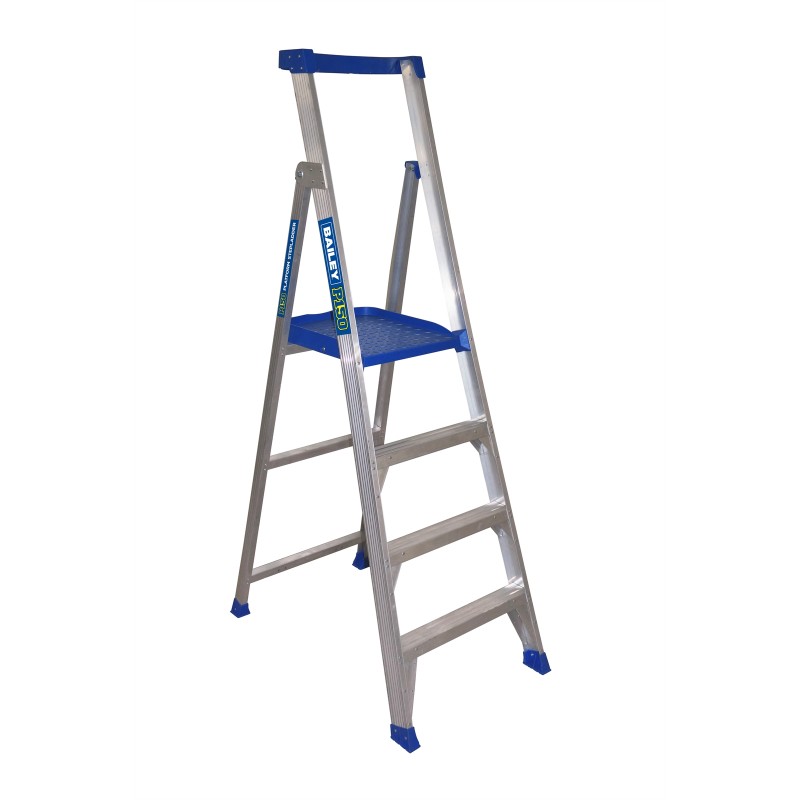 Blue Aluminium Platform Step Ladders