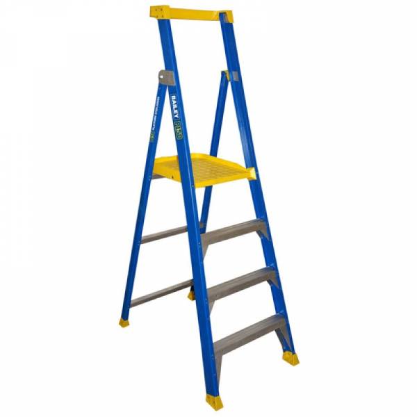 BAILEY Fibreglass P150 Platform Ladder 4 Steps 1.2m