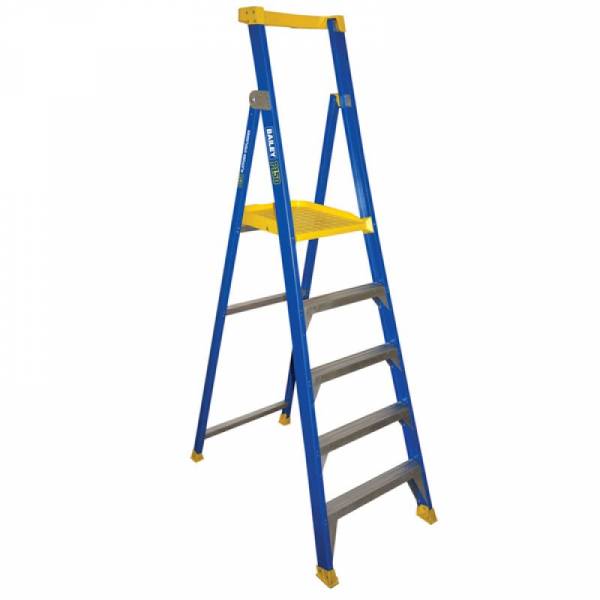BAILEY Fibreglass P150 Platform Ladder 5 Steps 1.5m