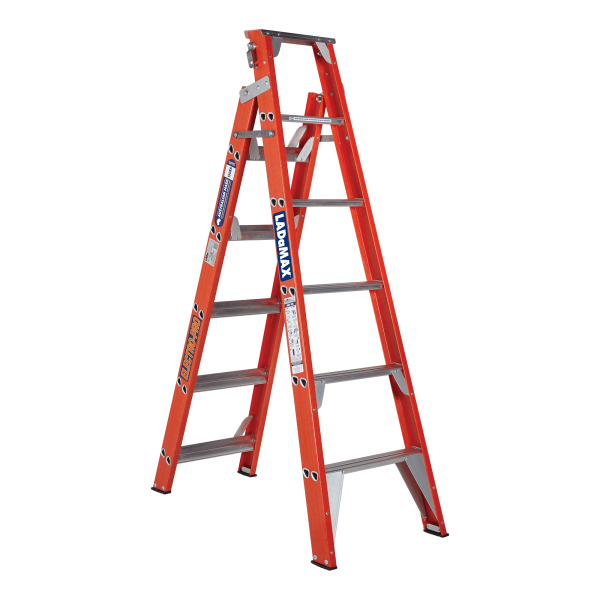 Ladamax Fibreglass Dual Purpose Step Extension Ladder | Swagelock Swagelock style is stronger in twist than riveted ladder