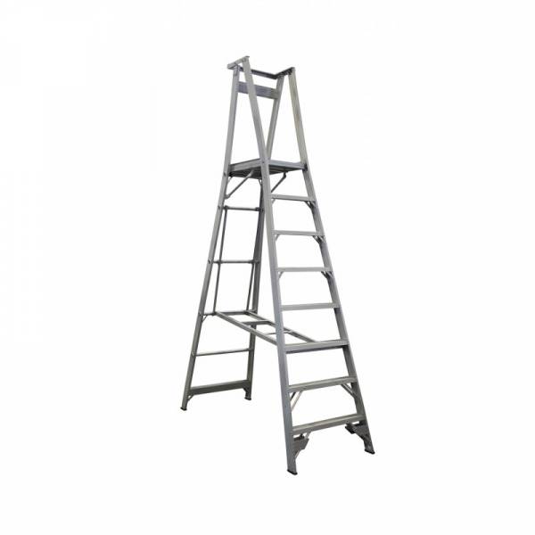 INDALEX Pro Series Aluminium Platform Ladder 8 Steps 11ft/8ft (3.4m/2.4m)