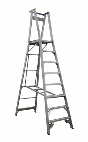 INDALEX Pro Series Aluminium Platform Ladder 8 Steps 11ft/8ft (3.4m/2.4m)