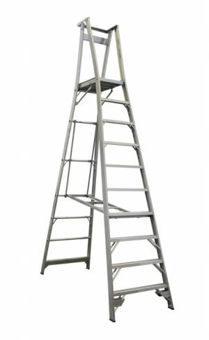 INDALEX Pro Series Aluminium Platform Ladder 10 Steps 13ft/10ft (4.0m/3.0m)