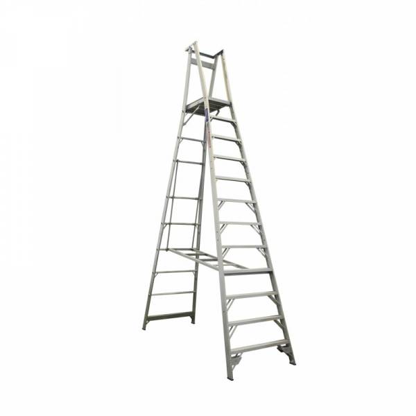 INDALEX Pro Series Aluminium Platform Ladder 12 Steps 15ft/12ft (4.6m/3.6m)