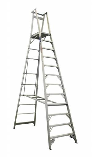 INDALEX Pro Series Aluminium Platform Ladder 12 Steps 15ft/12ft (4.6m/3.6m)