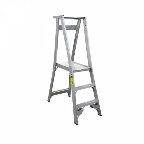 INDALEX Pro Series Aluminium Platform Ladder 3 Steps 6ft/3ft (1.8m/0.9m) | Indalex Platform Shelf | Indalex Platform Castors | Indalex Safety Gate