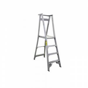 INDALEX Pro Series Aluminium Platform Ladder 4 Steps 7ft/4ft (2.1m/1.2m)
