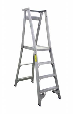 INDALEX Pro Series Aluminium Platform Ladder 4 Steps 7ft/4ft (2.1m/1.2m)