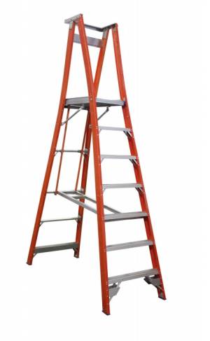 Indalex Pro Series Fibreglass Platform Ladder 7 Step (2.1m)