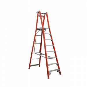 Indalex Pro Series Fibreglass Platform Ladder 8 Step (2.4m)