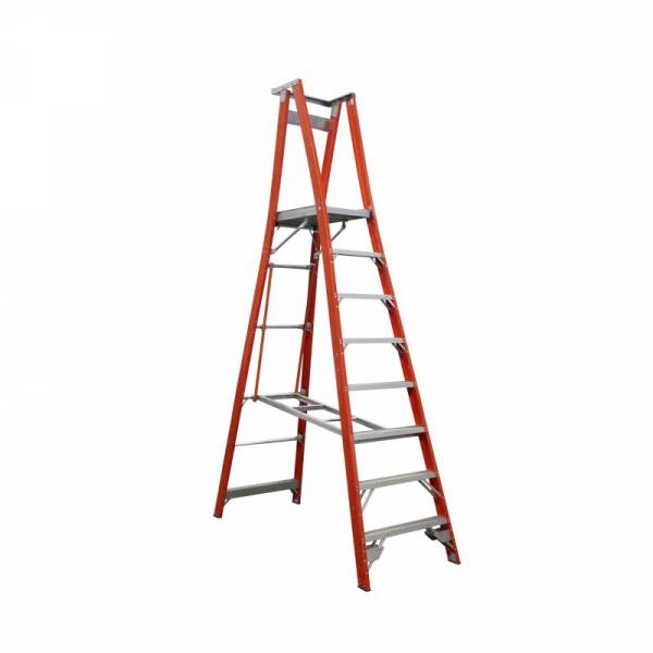 Indalex Pro Series Fibreglass Platform Ladder 8 Step (2.4m)