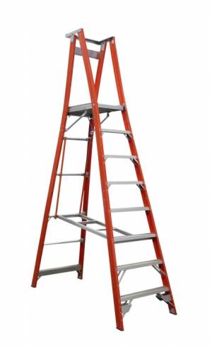 Indalex Pro Series Fibreglass Platform Ladder 8 Step (2.4m)