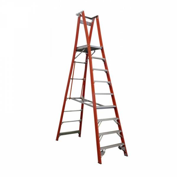 Indalex Pro Series Fibreglass Platform Ladder 9 Step (2.7m)