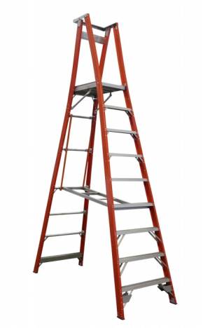 Indalex Pro Series Fibreglass Platform Ladder 9 Step (2.7m)