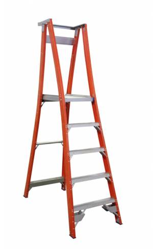 Indalex Pro Series Fibreglass Platform Ladder 5 Step (1.5m) 180kg Rated  PROPF8/5 - "MEGA" LADDER SALE