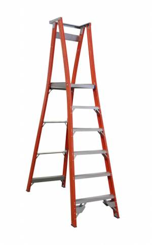 Indalex Pro Series Fibreglass Platform Ladder 6 Step (1.8m)