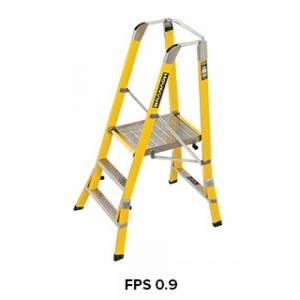 Branach 550mm Fibreglass CorrosionMaster Safety Platform 3 Step Ladder 0.9m Platform Ht (FPS0.9) - Aust Made