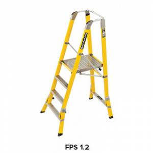 Branach 550mm Fibreglass CorrosionMaster Safety Platform 4 Step Ladder 1.2m Platform Ht (FPS1.2) - Aust Made
