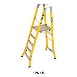 Branach 550mm Fibreglass CorrosionMaster Safety Platform 5 Step Ladder 1.5m Platform Ht (FPS1.5) - Aust Made