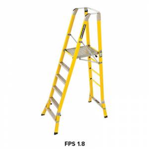 Branach 550mm Fibreglass CorrosionMaster Safety Platform 6 Step Ladder 1.8m Platform Ht (FPS1.8) - Aust Made