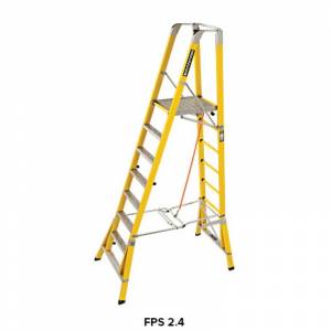 Branach 550mm Fibreglass CorrosionMaster Safety Platform 8 Step Ladder 2.4m Platform Ht (FPS2.4) - Aust Made
