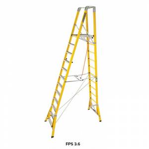 Branach 550mm Fibreglass CorrosionMaster Safety Platform 12 Step Ladder 3.6m Platform Ht (FPS3.6) - Aust Made