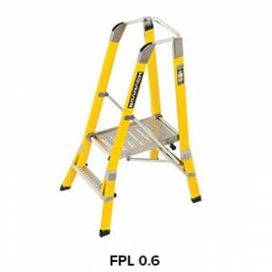 Branach Fibreglass Workmaster 450MM Safety Platform Ladder 2 Step 0.6m Platform Ht (FPL0.6) - Aust Made