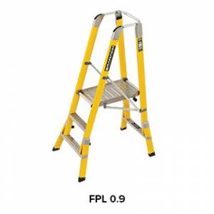 Branach Fibreglass Workmaster 450MM Safety Platform Ladder 3 Step 0.9m Platform Ht (FPL 0.9) - Aust Made