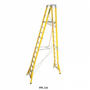 Branach Fibreglass Workmaster 450mm Safety Platform Ladder 12 Step 3.6m Platform Ht (FPL 3.6) - Aust Made