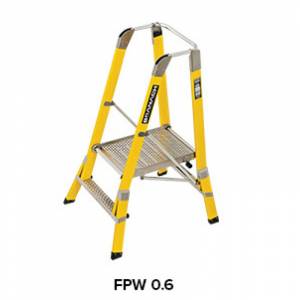 Branach 550mm Fibreglass WorkMaster Safety Platform 2 Step Ladder 0.6m Platform Ht (FPW0.6) - Aust Made